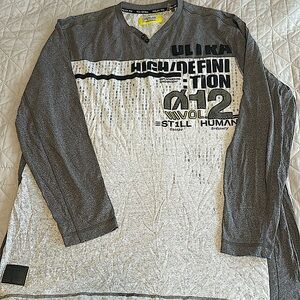 Men’s Projek Raw Grey and White Long Sleeve Tee - 3XLT - New without tags